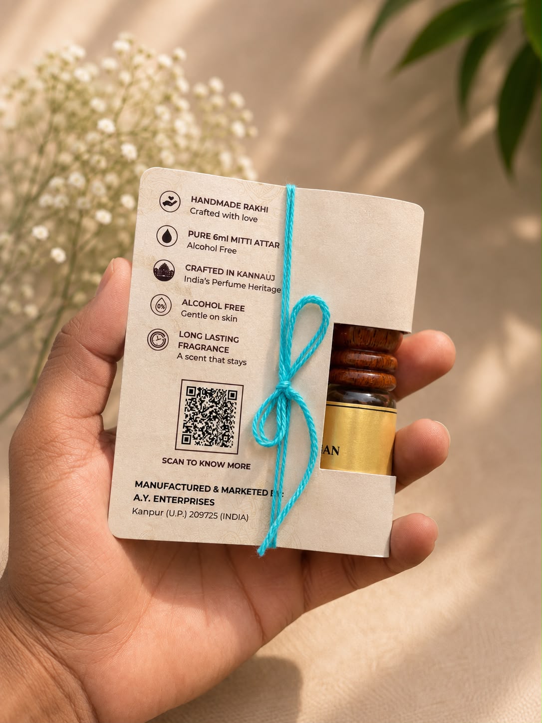 Mitti Attar Raksha Bandhan Gift Edition | Scent of Rain | Gift with Rakhi Card | Alcohol Free Natural Itra For Men And Women| 6ml Itrvan Perfumes
